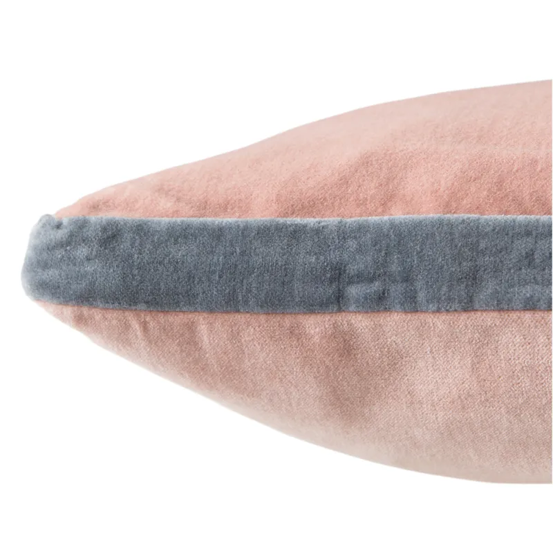 Emerson Bryn Solid Blush/ Gray Down Throw Pillow 18 inch