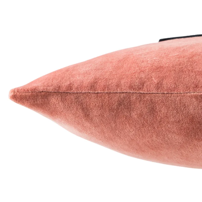 Emerson Hendrix Border Coral/ Cream Poly Throw Pillow 22 inch