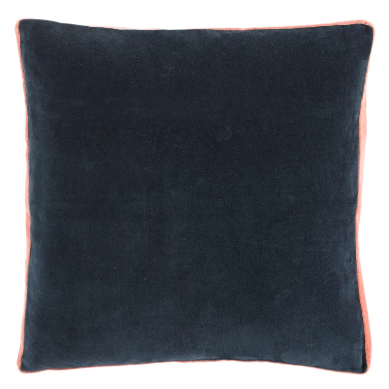 Emerson Bryn Solid Navy/ Pink Down Throw Pillow 18 inch