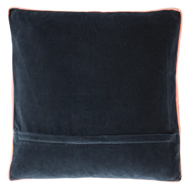 Emerson Bryn Solid Navy/ Pink Down Throw Pillow 18 inch