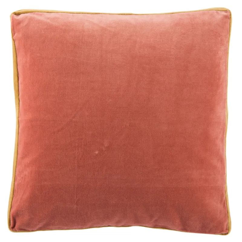 Emerson Bryn Solid Pink/ Gold Down Throw Pillow 18 inch