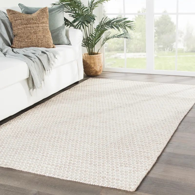 Enclave Pompano Handmade Trellis Beige/ Ivory Area Rug (5'X8')