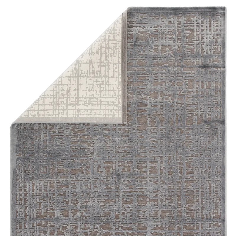 Fables Dreamy Abstract Gray/ Silver Runner Rug (2'6"X8')