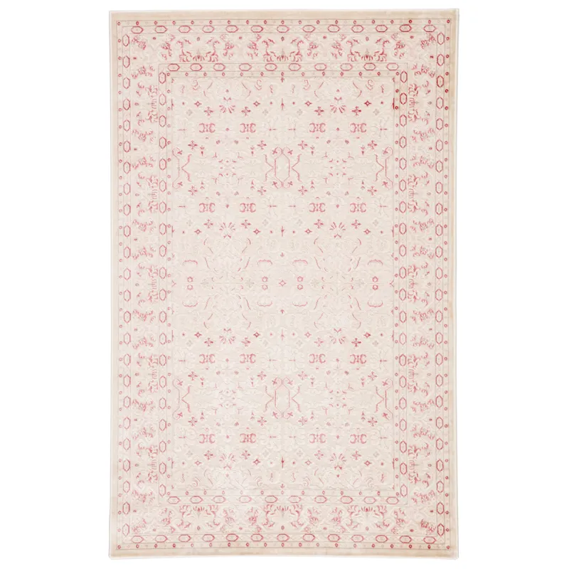 Fables Regal Damask Ivory/ Pink Area Rug (8'10"X11'9")