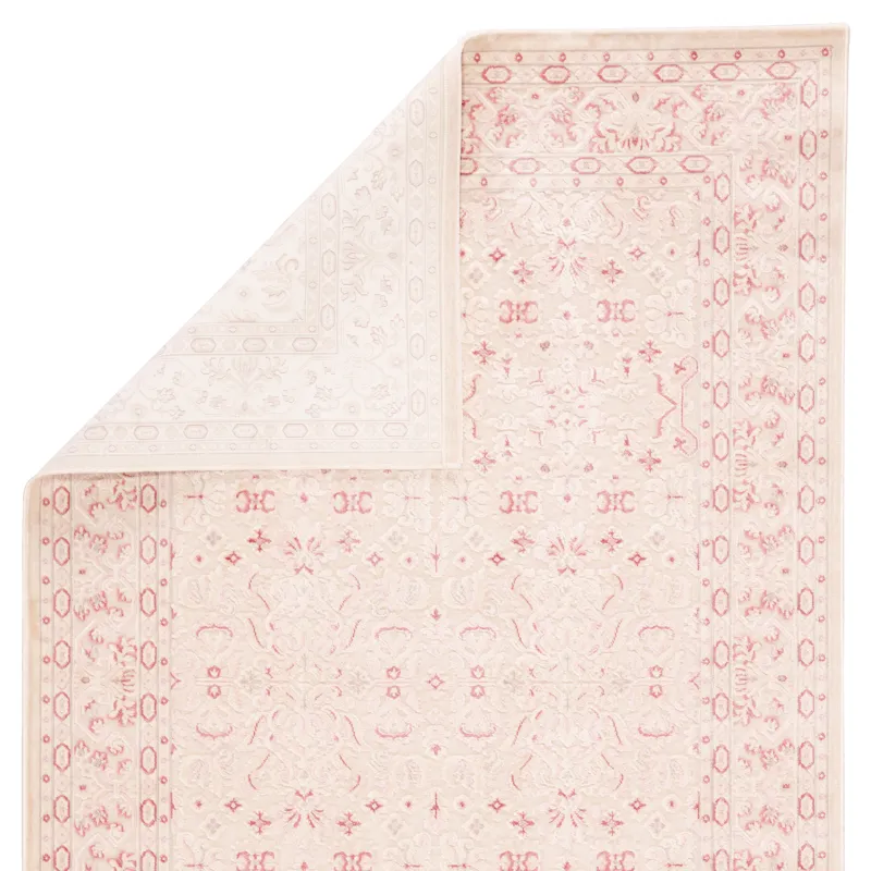 Fables Regal Damask Ivory/ Pink Area Rug (8'10"X11'9")