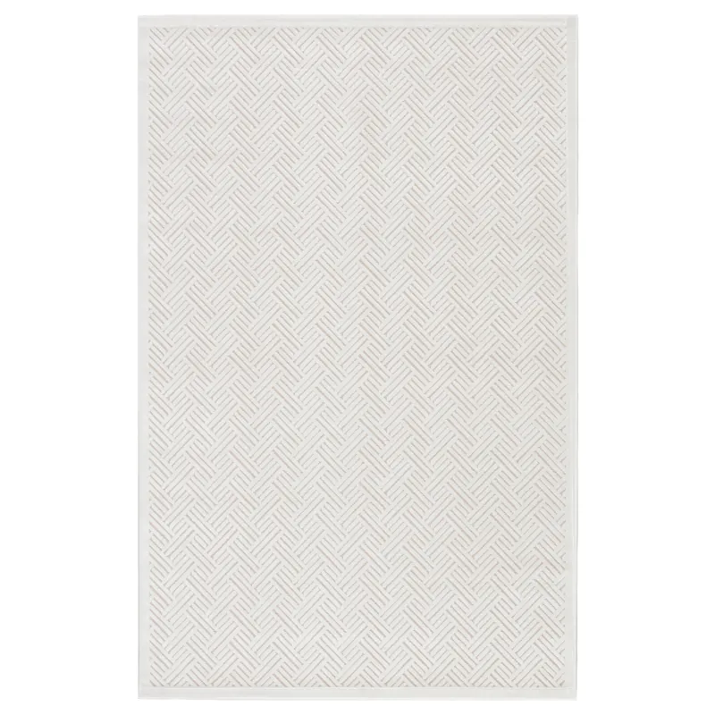 Fables Thatch Geometric White Area Rug (5'X7'6")