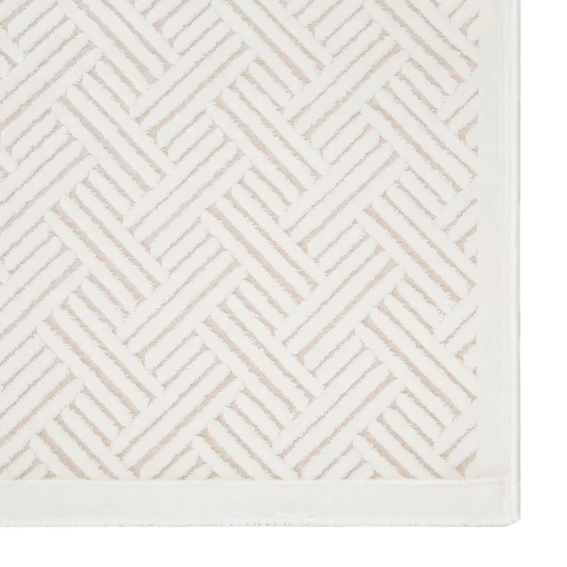 Fables Thatch Geometric White Area Rug (5'X7'6")