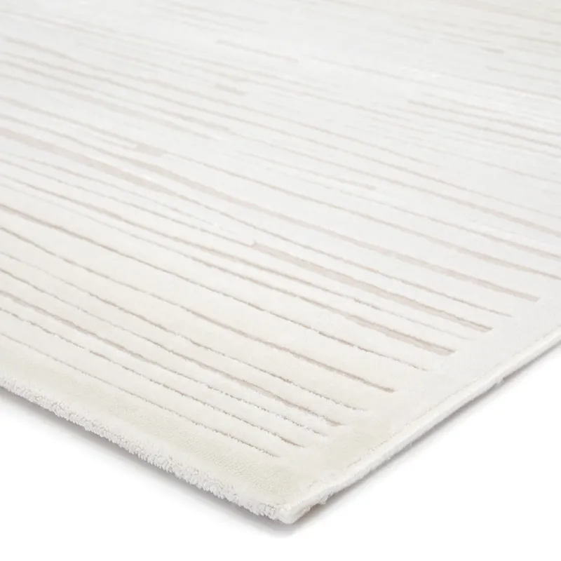 Fables Linea Abstract White Runner Rug (2'6"X8')
