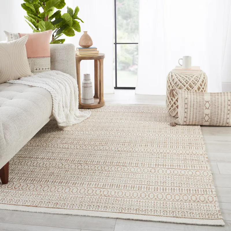 Fontaine Galway Natural Trellis Beige/ Ivory Area Rug (5'X8')