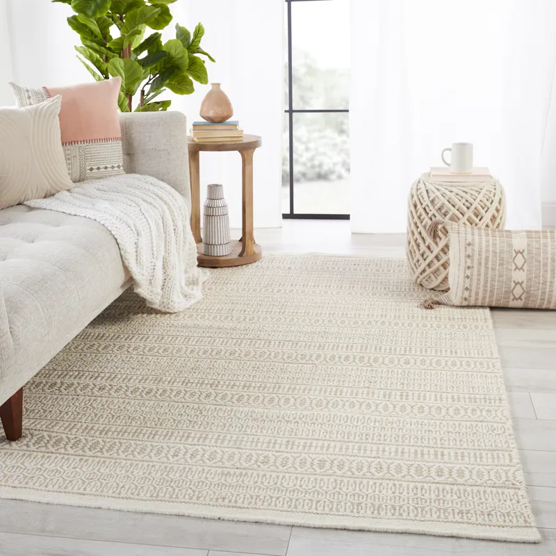 Fontaine Galway Natural Trellis Ivory/ Cream Area Rug (5'X8')