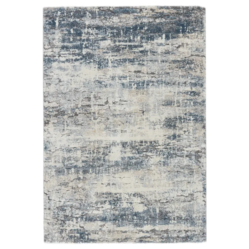 Ferris Vibe by  Benton Abstract Blue/ Gray Area Rug (8'X10')