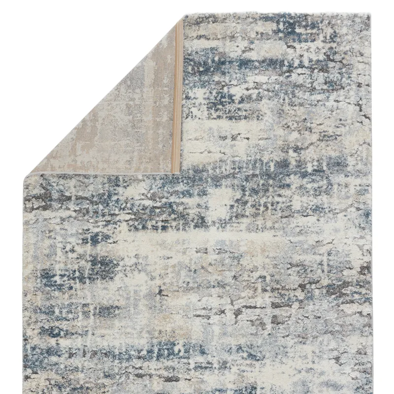 Ferris Vibe by  Benton Abstract Blue/ Gray Area Rug (8'X10')