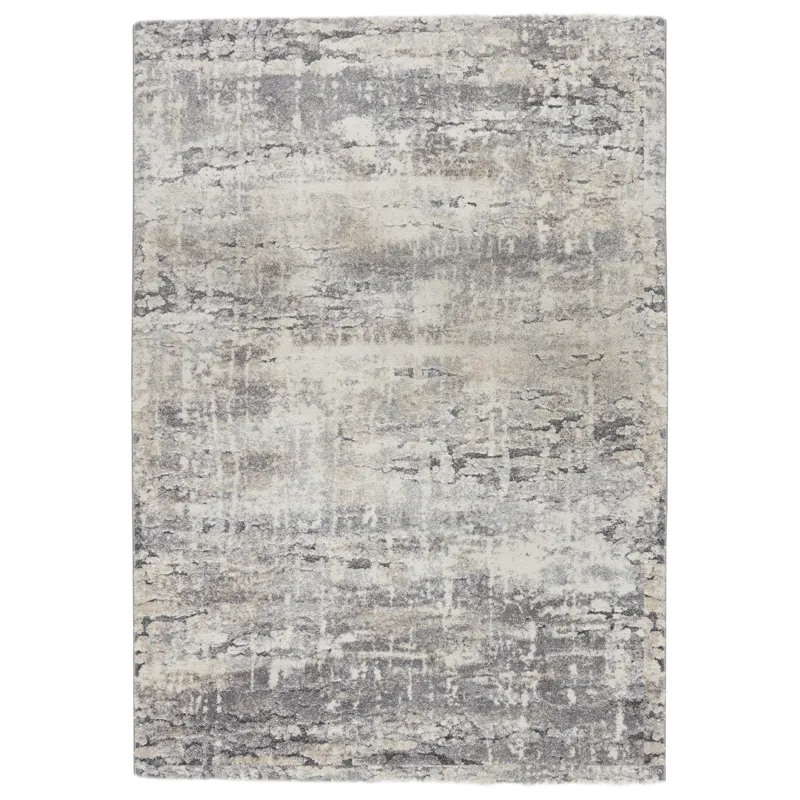 Ferris Vibe by  Benton Abstract Gray/ Ivory Area Rug (8'X10')