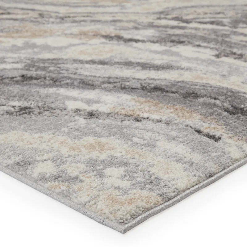 Ferris Vibe by  Gatlin Abstract Gray/ Cream Area Rug (8'X10')