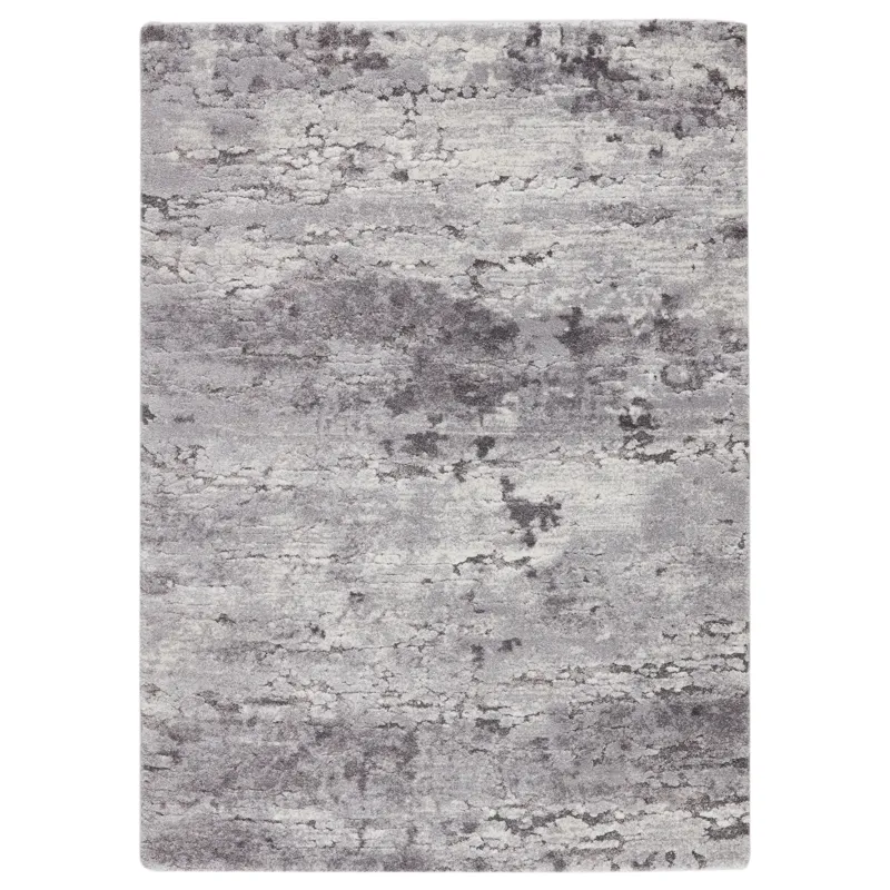Ferris Vibe by  Coen Abstract Gray/ Ivory Runner Rug (3'X10')