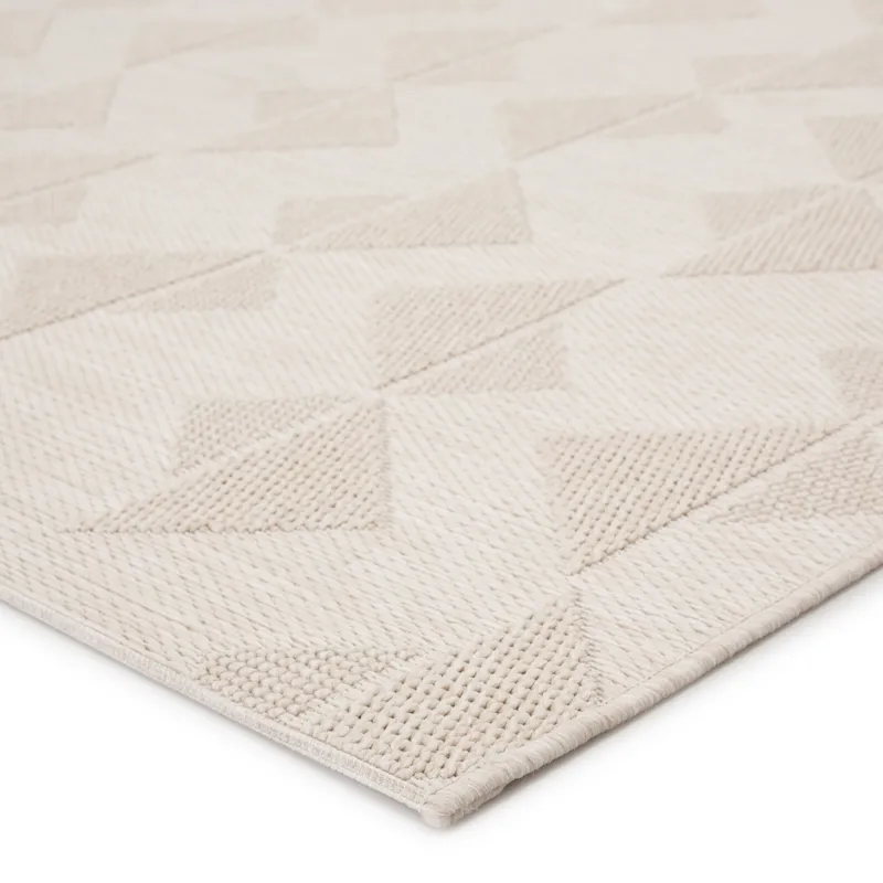 Fresno Zemira Indoor/ Outdoor Geometric Cream Area Rug (4'X5'7")