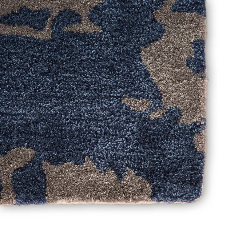 Genesis Benna Handmade Abstract Blue/ Gray Area Rug (6'X9')