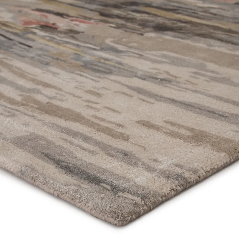 Genesis Ryenn Handmade Abstract Taupe/ Blush Area Rug (5'X8')