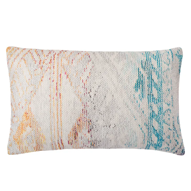Groove by Nikki Chu Nikki Chu by  Tribe Indoor/ Outdoor Tribal Multicolor/ White Lumbar Pillow