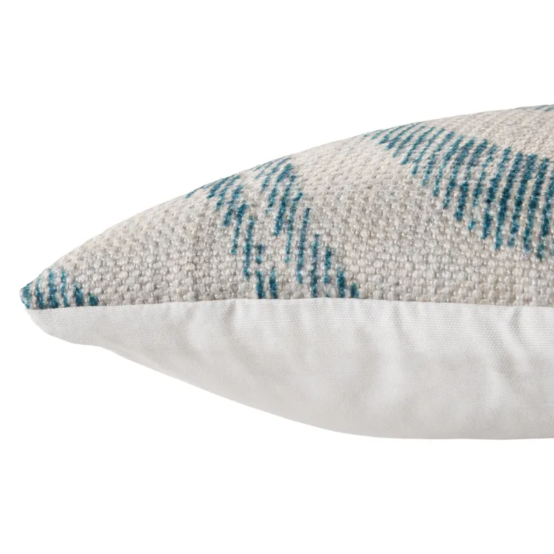 Groove by Nikki Chu Nikki Chu by  Cymbal Indoor/ Outdoor Geometric Teal/ Cream Throw Pillow 18 inch