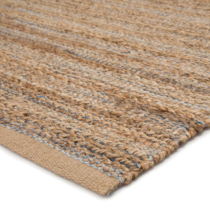 Himalaya Canterbury Natural Solid Beige/ Blue Area Rug (3'6"X5'6")