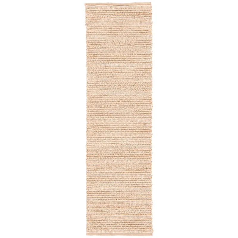Himalaya Clifton Natural Solid Tan/ White Runner Rug (2'6"X9')