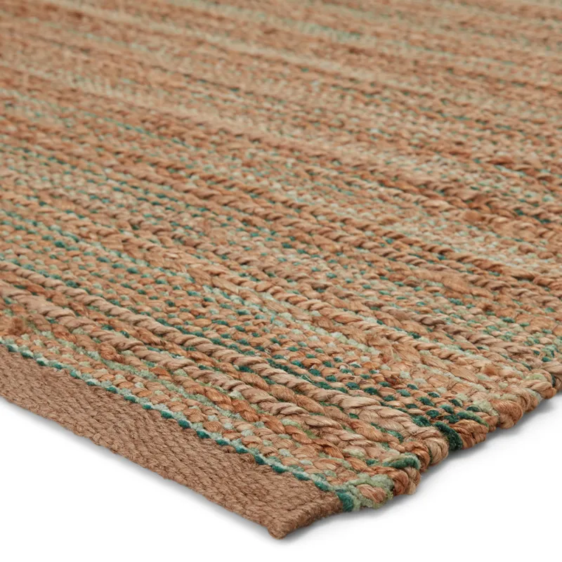 Himalaya Canterbury Natural Solid Tan/ Green Area Rug (3'6"X5'6")