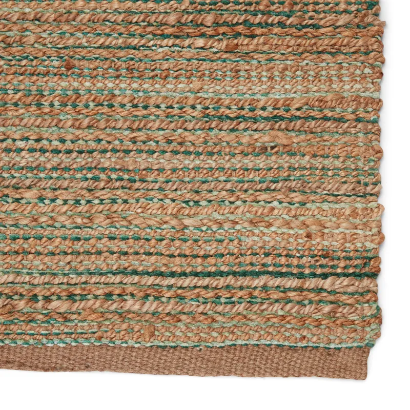 Himalaya Canterbury Natural Solid Tan/ Green Area Rug (3'6"X5'6")