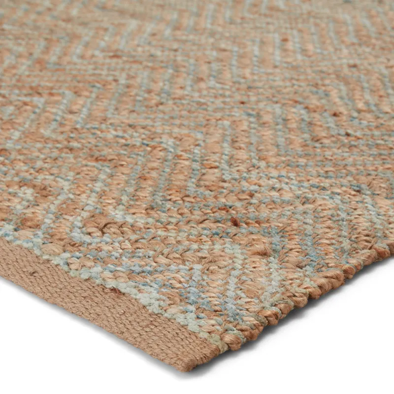 Himalaya Reap Natural Chevron Tan/ Green Area Rug (3'6"X5'6")