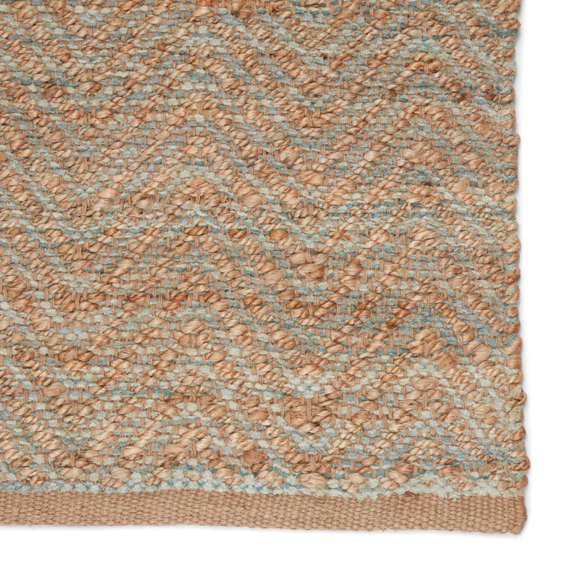 Himalaya Reap Natural Chevron Tan/ Green Area Rug (3'6"X5'6")