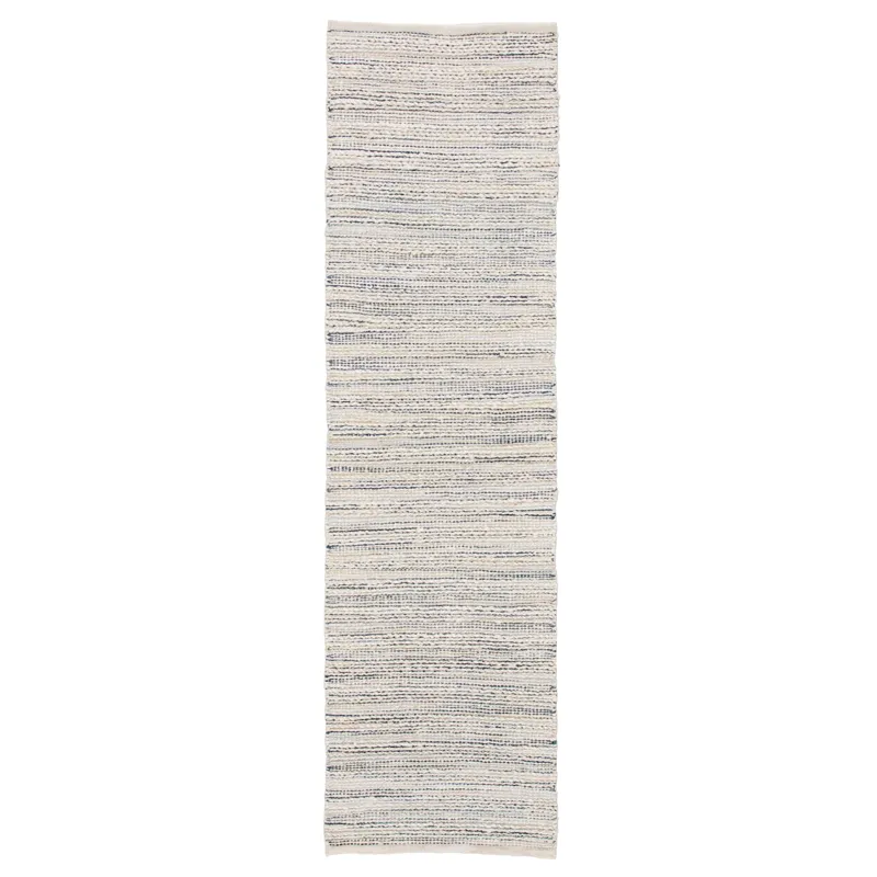 Himalaya Canterbury Natural Stripe White/ Blue Runner Rug (2'6"X9')