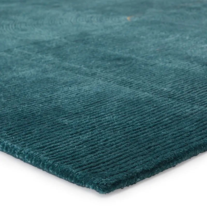 Iconic Zephyr Handmade Abstract Teal/ Gold Area Rug (6'X8'4")