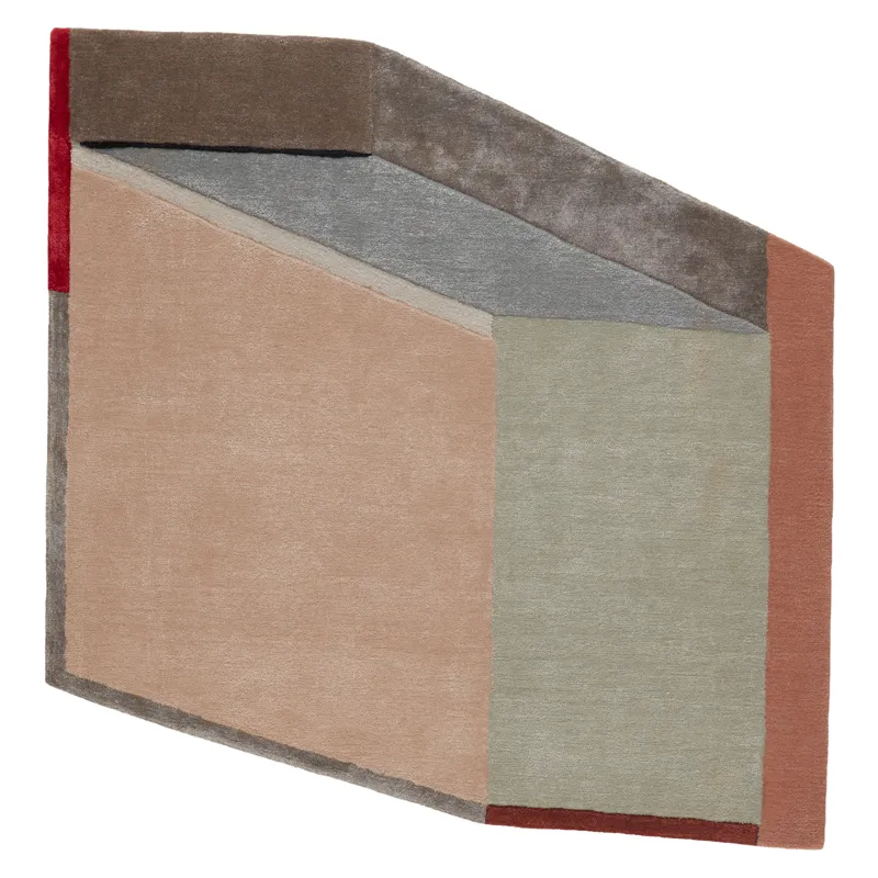 Iconic Tauri Handmade Geometric Pink/ Gray Square Rug (10'X10')