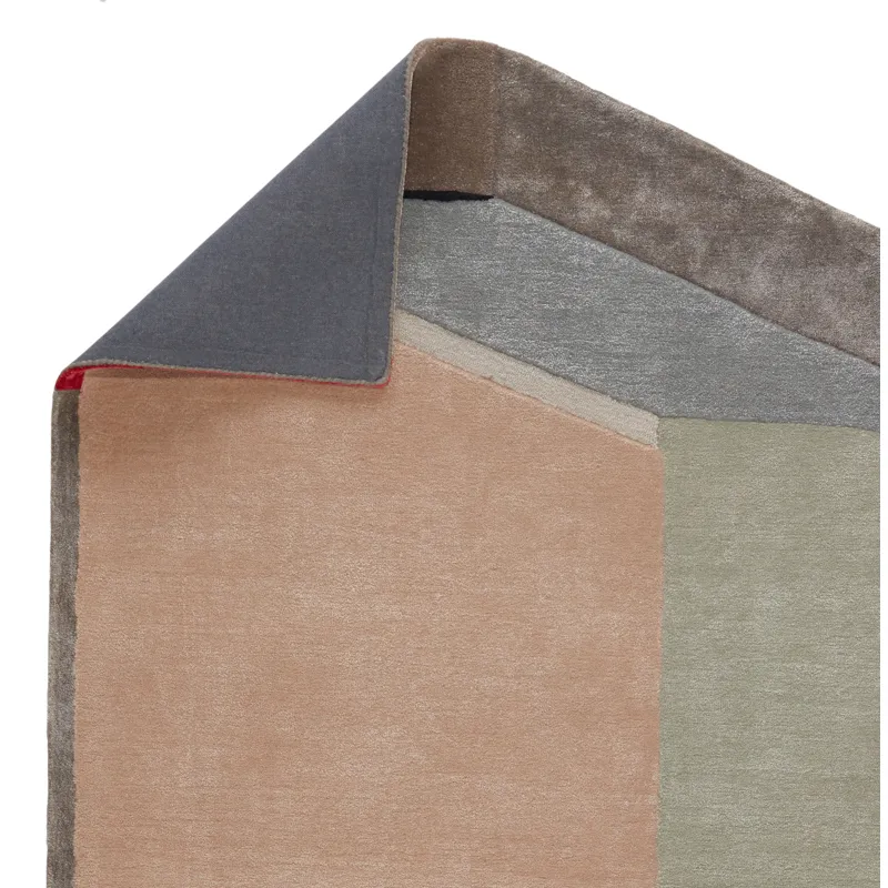 Iconic Tauri Handmade Geometric Pink/ Gray Square Rug (10'X10')