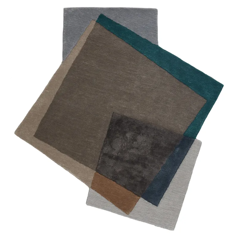 Iconic Fayruz Handmade Geometric Gray/ Teal Area Rug (10'X9'2")