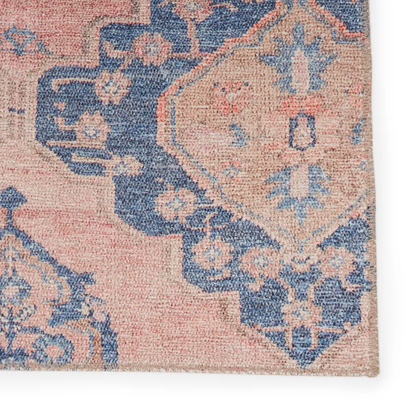 Kairos Vibe by  Adalee Medallion Pink/ Blue Runner Rug (2'6"X7'6")