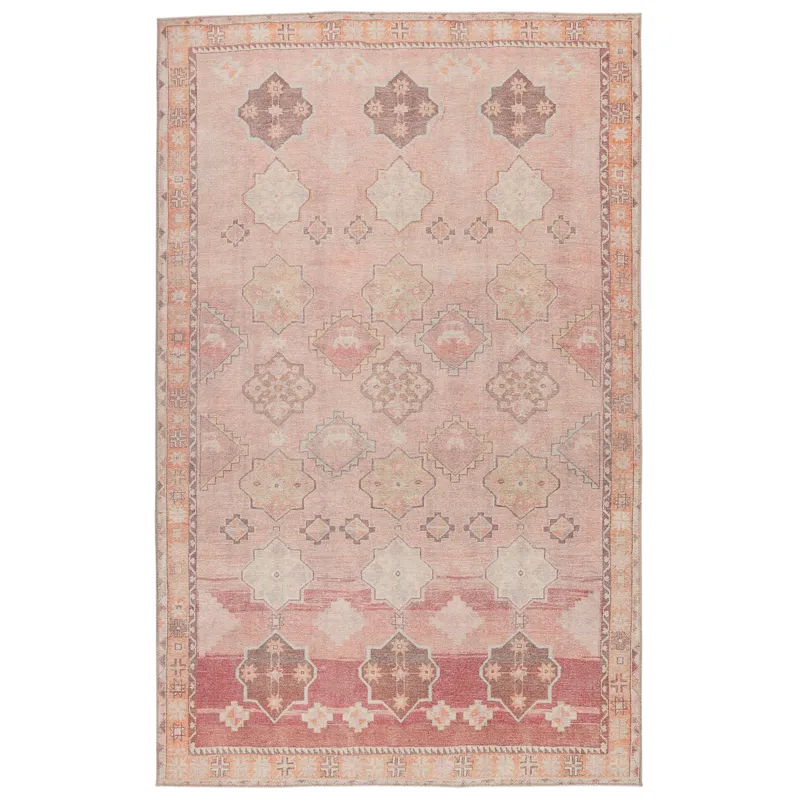 Kairos Vibe by  Bijou Medallion Pink/ Orange Area Rug (5'X7'6")