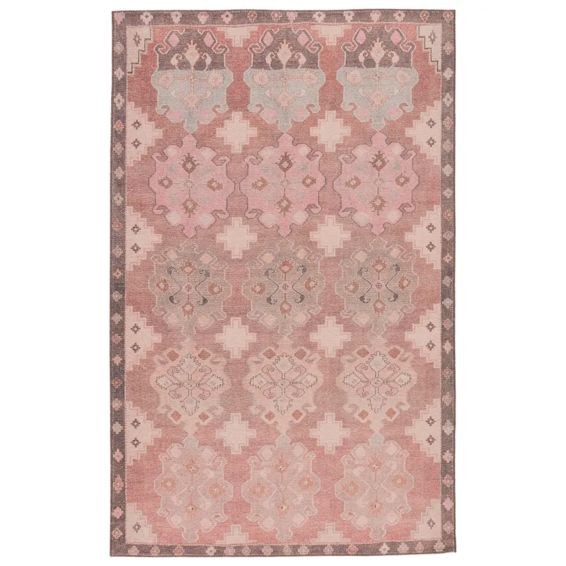Kairos Vibe by  Chilton Medallion Pink/ Brown Area Rug (5'X7'6")
