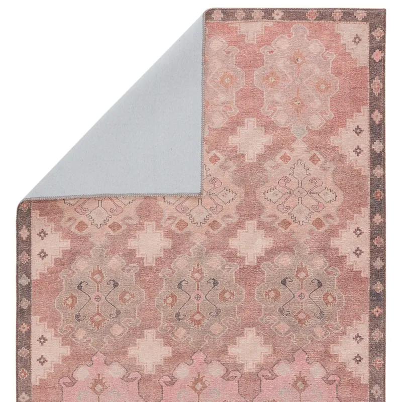 Kairos Vibe by  Chilton Medallion Pink/ Brown Area Rug (5'X7'6")