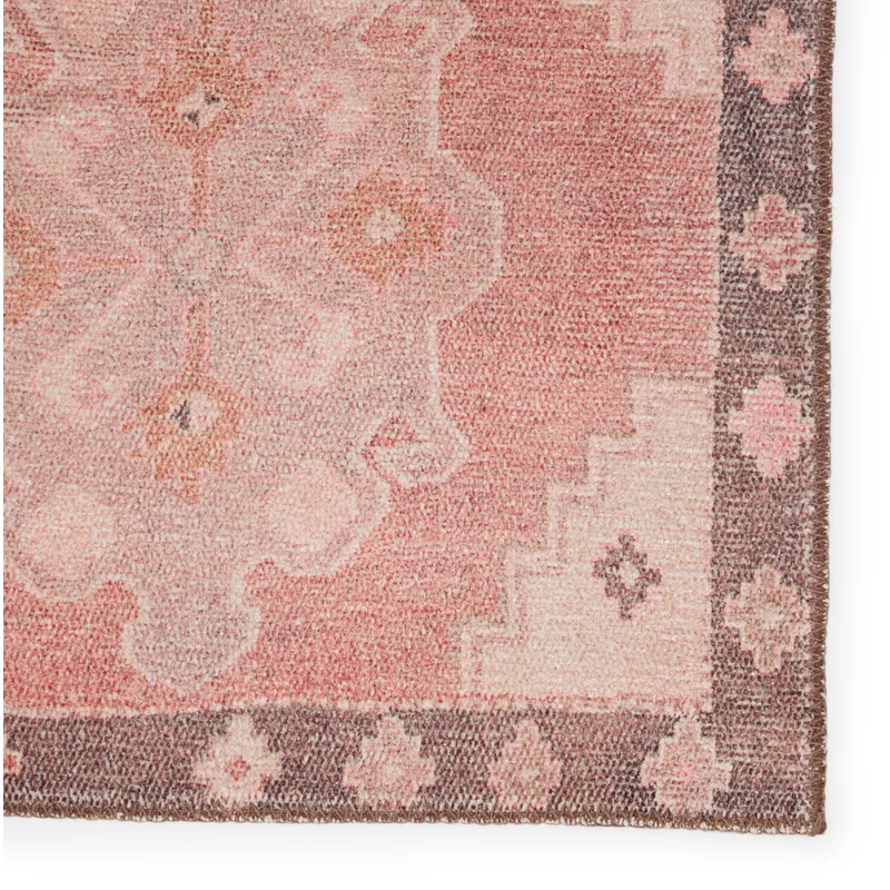 Kairos Vibe by  Chilton Medallion Pink/ Brown Area Rug (5'X7'6")