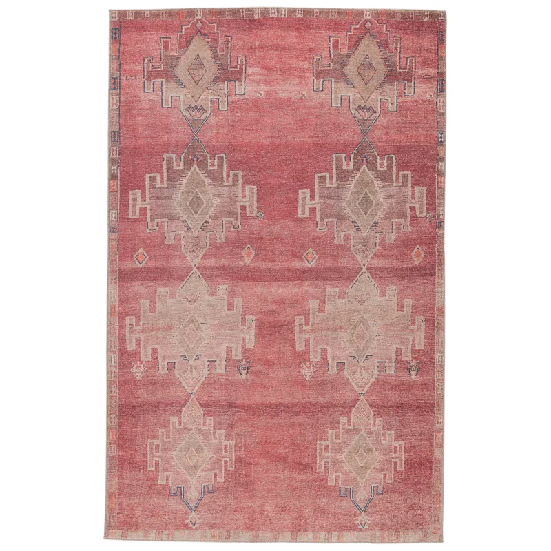 Kairos Vibe by  Evadne Medallion Pink/ Blue Area Rug (5'X7'6")