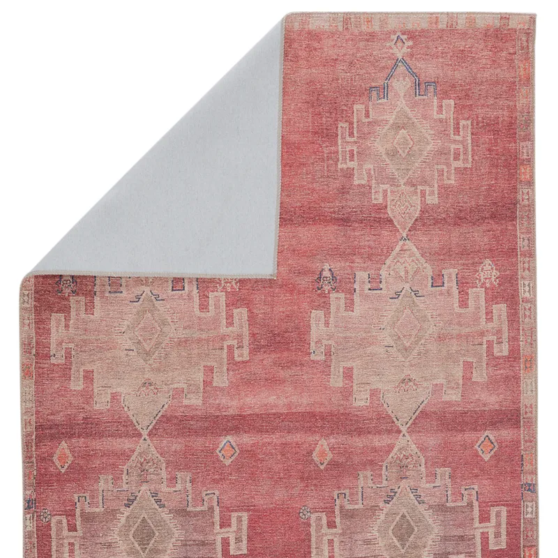 Kairos Vibe by  Evadne Medallion Pink/ Blue Runner Rug (2'6"X7'6")