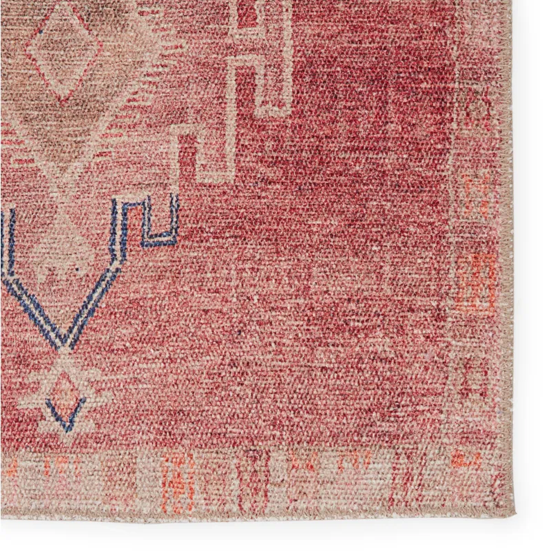 Kairos Vibe by  Evadne Medallion Pink/ Blue Runner Rug (2'6"X7'6")