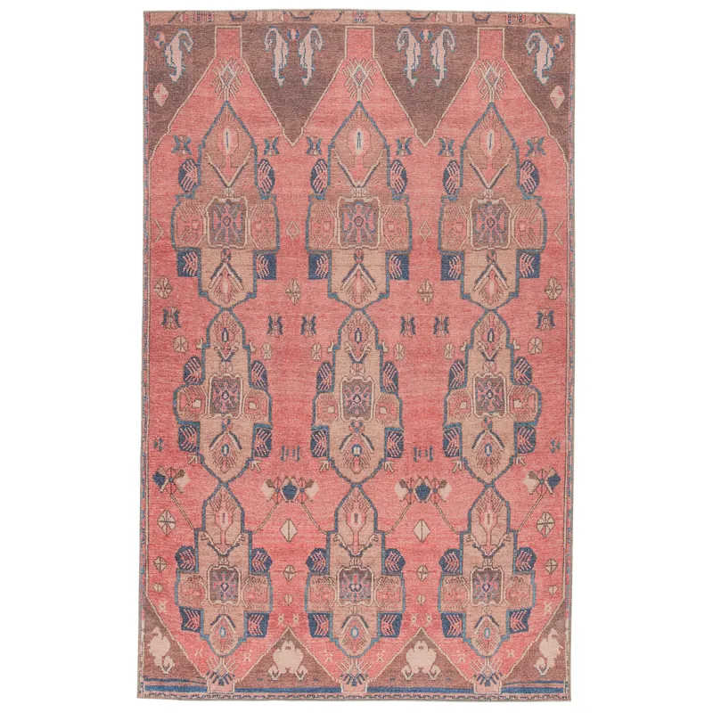 Kairos Vibe by  Lani Medallion Pink/ Blue Area Rug (5'X7'6")