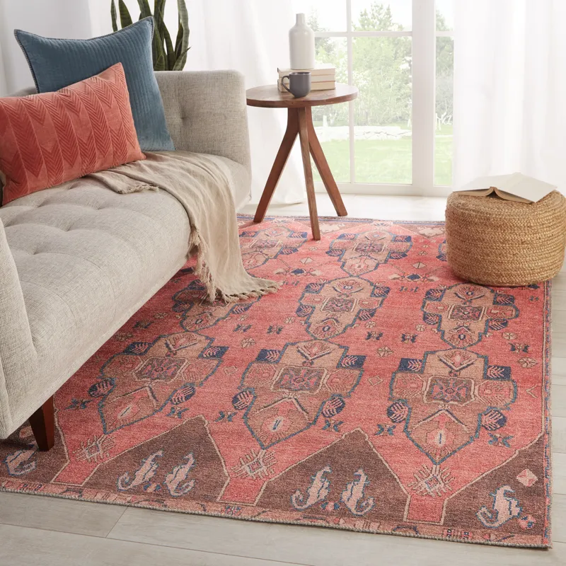 Kairos Vibe by  Lani Medallion Pink/ Blue Area Rug (5'X7'6")