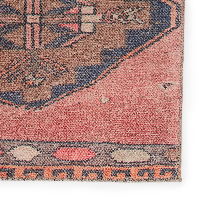 Kairos Vibe by  Mirta Medallion Pink/ Blue Area Rug (5'X7'6")