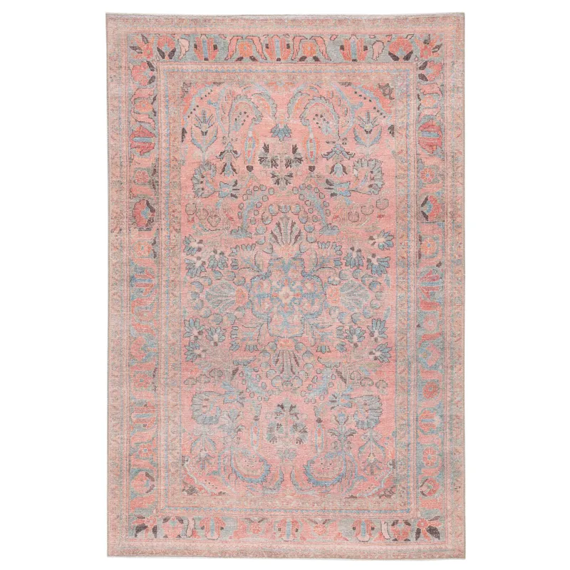 Kindred Pippa Medallion Pink/ Light Blue Area Rug (5'X7'6")