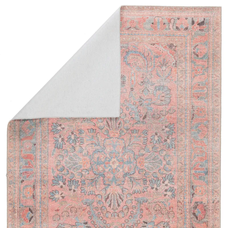 Kindred Pippa Medallion Pink/ Light Blue Area Rug (5'X7'6")