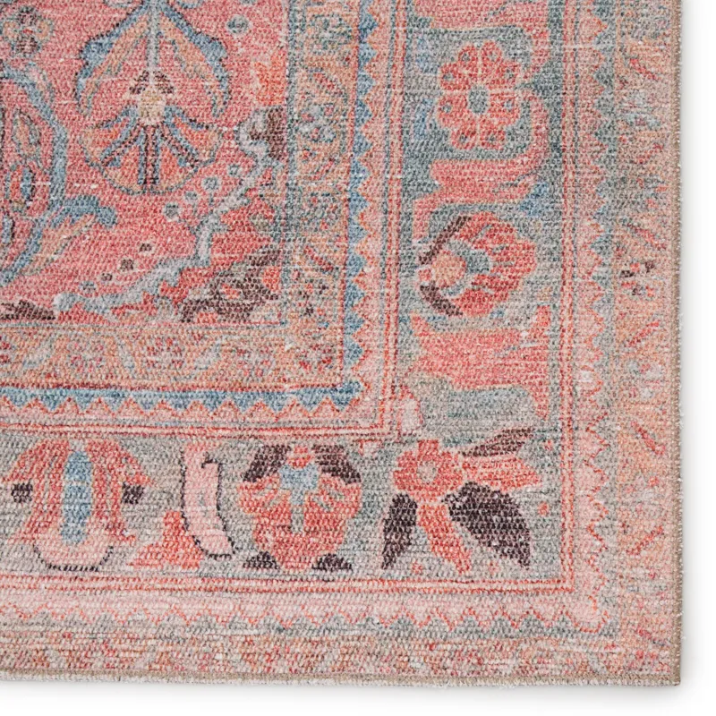 Kindred Pippa Medallion Pink/ Light Blue Area Rug (5'X7'6")