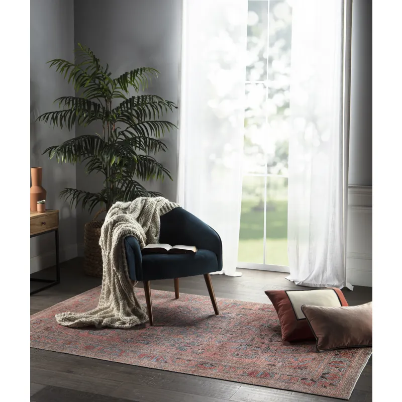 Kindred Pippa Medallion Pink/ Light Blue Area Rug (5'X7'6")